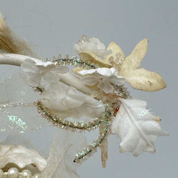 Windward Fairy Angel Ornament Holiday Christmas White Cream Floral  Design Gift - Picture 3 of 11